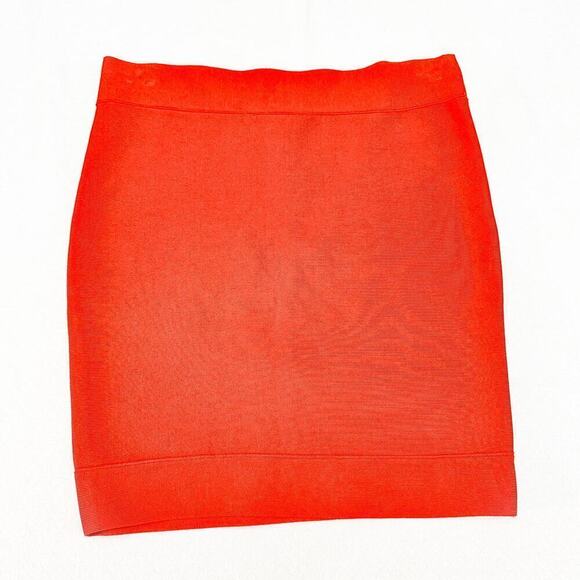 BCBG Maxazria Classic Bandage Bodycon Mini Skirt Orange Size L - Picture 2 of 6